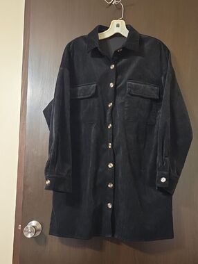 no brand name ladies black corduroy jacket Medium unisex